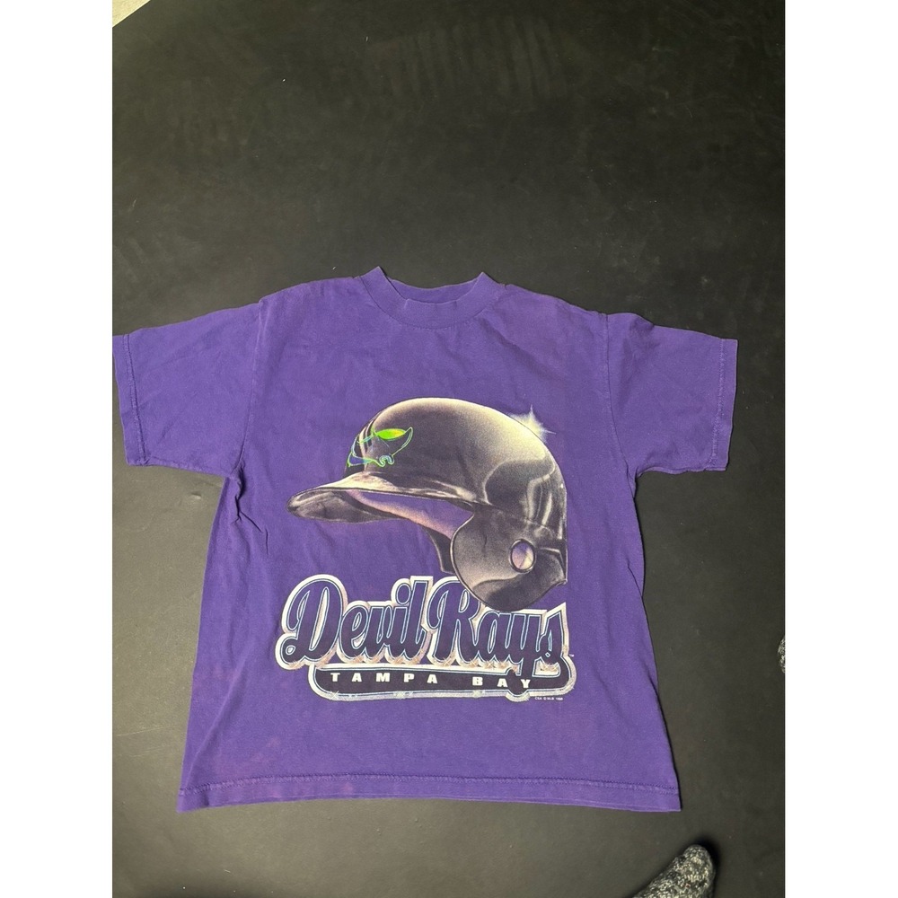 VTG CSA T-Shirt Kids MED Cotton Graphic Tampa Bay Devil Rays MLB SINGLE STITCH